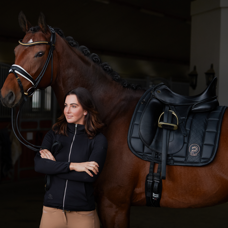 Eskadron Big Square Faux Leather Saddlecloth Platinum SS23 - Black -1